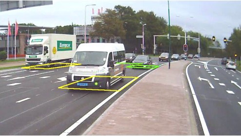 Weergave verkeersmeting in video